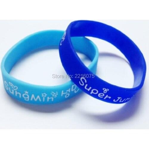 300pcs K-POP Super Junior SJ SungMin wristband silicone bracelets free shipping by DHL express