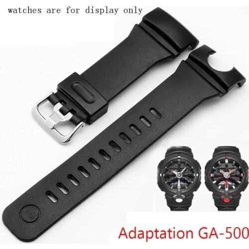 Replacement Strap For Casio Silicone Watchband G-Shock GA 500-1A Black Rubber Watch Chain Mens Accessories