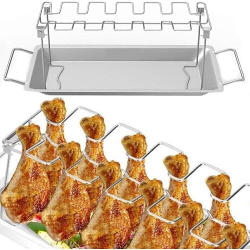 Chicken Wing Leg Rack For Grill Smoker Oven Stainless Steel Vertical Roaster Stand In BBQ Safe Barbecue Accessories
