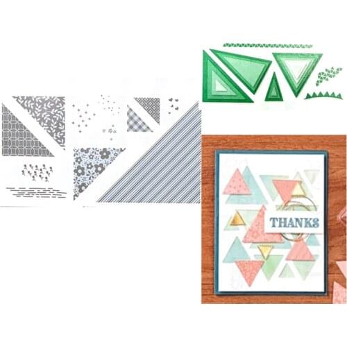 Triangle Metal Cutting Dies and Stamps Stencils Flower For DIY Scrapbooking Album Paper Card Decorative Craft Embossing