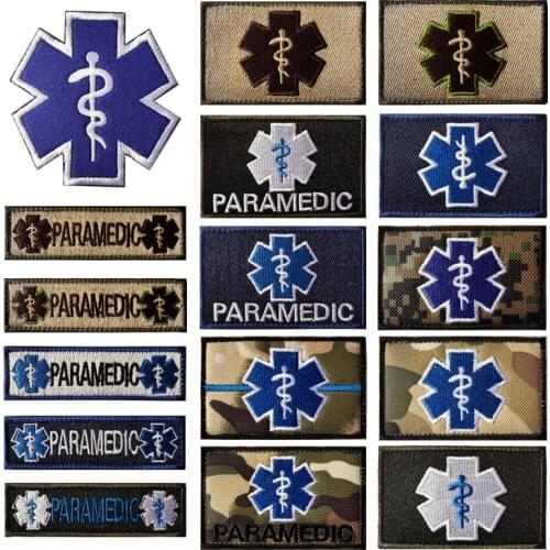 PARAMEDIC MEDIC Embroidered Military Patches Medical EMS MED First Aid Patch Emergency Armband Decorative 3D Embroidery Badges