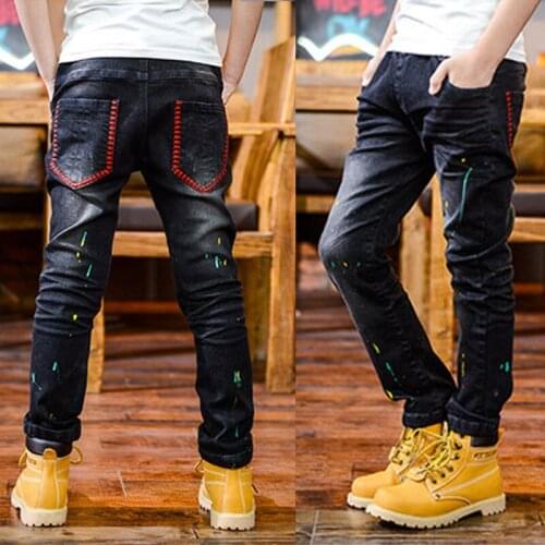5-13Y Boys' clothes tight straight jeans bottoms childrens denim clothes trousers childrens baby boys casual pants
