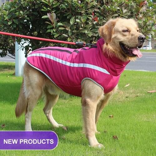 Pet Vest Winter Dog Clothes Outdoor Reflective Warm Coat Jackets Waterproof For Large Medium Dogs Bulldog Labrador Xl-6XL
