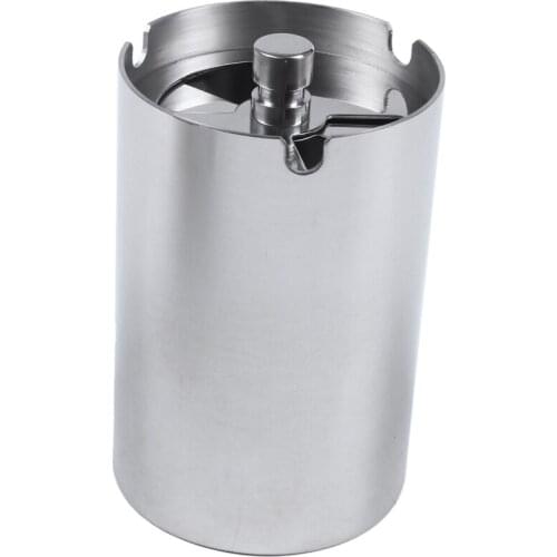 1Pc Metal Portable Small Stainless Steel Vehicle-Borne Ashtray For All Vehicle Models On The Market