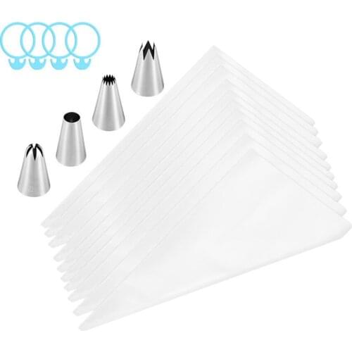 18Pcs Reusable Pastry Bags Nozzle Set Pastry Bag Tips Kitchen DIY Cake Icing Piping Cream Cake Decorating Tools
