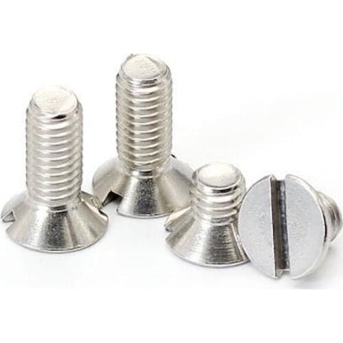 20pcs M4 stainless steel household machinery one word screw slotted bolt level countersunk screws 6~14mm length customizable