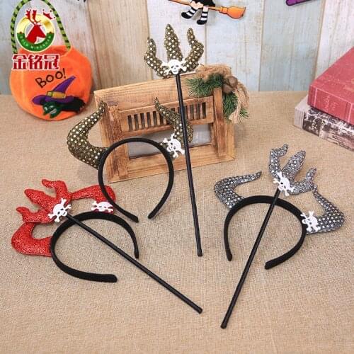 20pcs Halloween Decorations Holiday Dress up Atmosphere Decoration Supplies Red Horn Devil Headband Set Spot