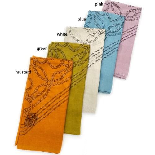 2021 Fashion Newest Printed Cotton Viscose Printed Scarf Shawls Wraps Hijabs 5Colorrs 10pcs/lot