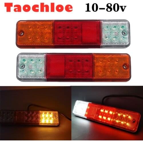 2x 10-80v 12v 24v 48v red amber white led forklift tail lights folk lift stop lights Reverse lights warning lights rear lamps