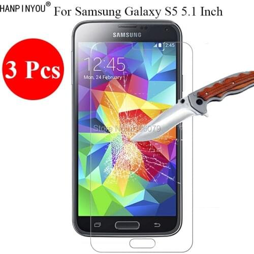 3 Pcs/Lot New 9H 2.5D HD Clear Tempered Glass Screen Protector For Samsung Galaxy S5 SV S 5 V i9600 G900 5.1" Protective Film