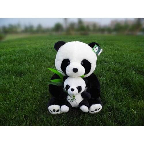 38cm lovely panda plush toy mother & child bamboo panda doll gift w4180