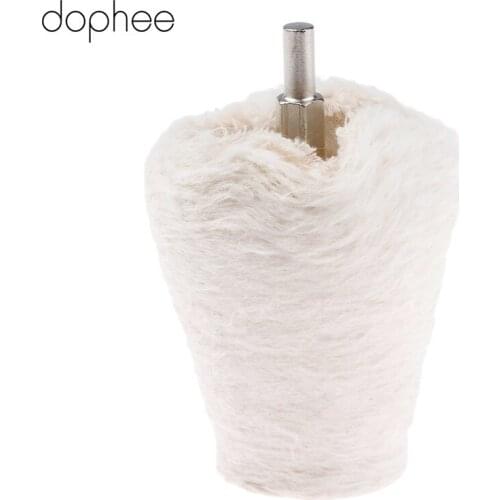 Dophee Dremel Accessories Cone Polishing Pad Cotton Grinding Buffing Wheel for Power Drill Car Cleaning Rotary Tool 65mm/2.56"*1