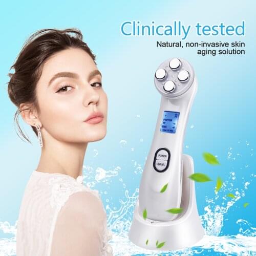 Facial Mesotherapy Electroporation RF Radio Frequency LED Photon Face Lifting Tighten Wrinkle Removal Skin Care Face Massager
