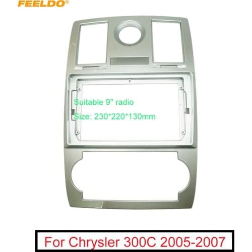 FEELDO Car Stereo 9 Inch Big Screen Fascia Frame Adapter For Chrysler 300C 2Din Dash Audio Fitting Panel Frame Kit