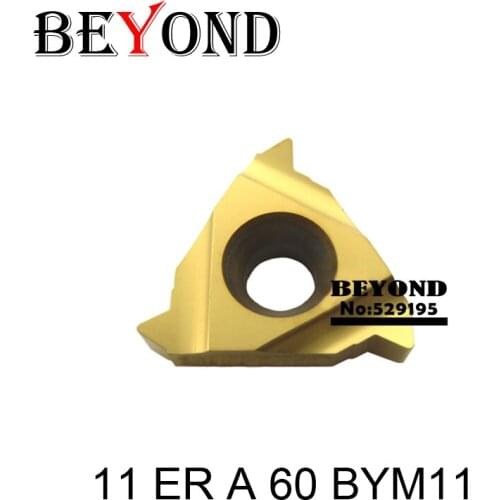 BEYOND 10pcs 11 ER A 60 11ER A 55 BYM11 carbide inserts for lathe threading turning tool holder SER 1616 SNL SER1212 cnc steel