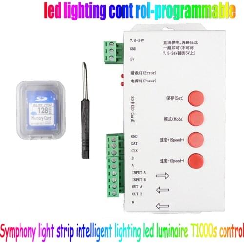 DC5V-24VSD card can be computer-programmed T-1000s full-color pixel light intelligent lighting led light t1000s controller