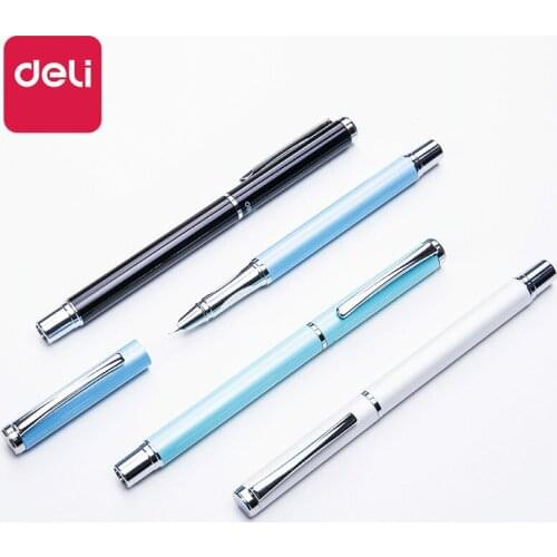 Deli Student Fountain Pen Pupils Writing Practice Office Business Signature Fountain Pen EF 0.45mm Fountain Pen Writing Supplies