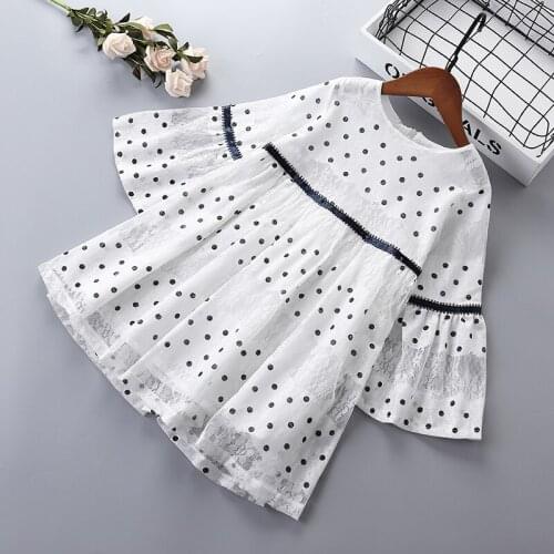 Girl lace dot dresses 2019 party dress for Princess girls Spring Autumn 4-11 years kids embroidery Clothes children clothing