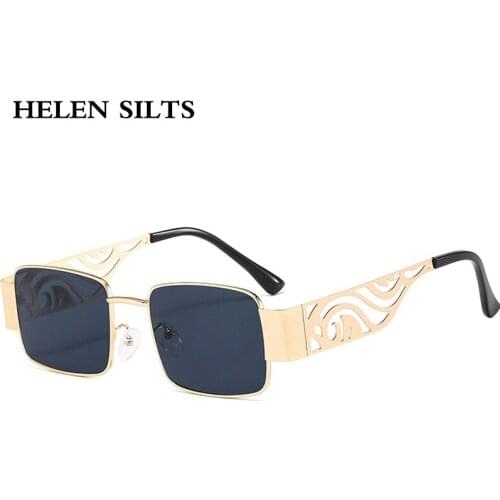 Fashion Square Sunglasses Women Men Brand Designer Punk Alloy Hollow Sun Glasses Female Luxury Steampunk Eyeglasses UV400 H242