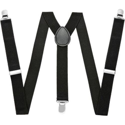 Plain Black Suspenders for Men Navy Red Burgundy Braces Unisex Strap Bretels Mannen Women Suspenders