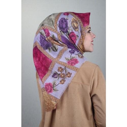 POLOİST LINEN FLAMLI SCARF KANEVİÇE DESEN-227 - RENK-22