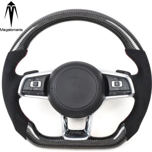 Carbon Fiber-Italy Al.cantara Steering Wheel For Volkswagen VW MK7 GTI MK7R GLI