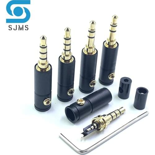 3.5mm Stereo Headset Plug 3 Pole 4 Pole Stereo Male Jack 3.5 Audio Plug Connector DIY Solder Adapter for Shure 2mm 4mm 6mm Cable