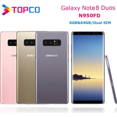 Samsung Galaxy Note8 Duos Note 8 N950FD Global Version 4G LTE Android Phone Exynos Octa Core 6.3" Dual 12MP RAM 6GB ROM 64GB NFC