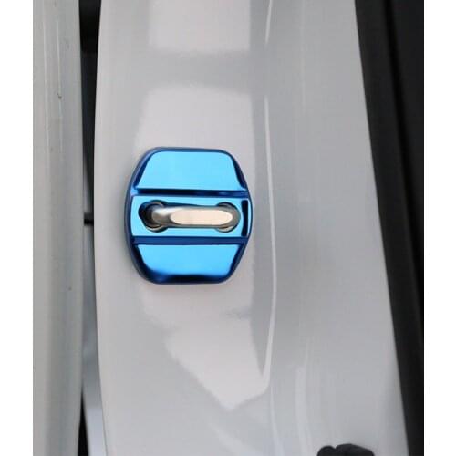 Set up stainless steel / blue titanium / Black Titanium interior door lock cover For Reynolds KOLOS Samsung QM6 2017 2018