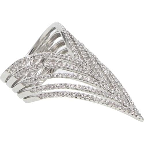 Hot Fashion Girl V shape Finger Rings Bijoux New 2021 Simple Crystal Ring For Women Wedding Jewelry Accessories Gift Cheap