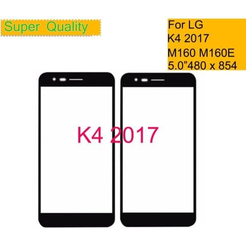 10Pcs/lot For LG K4 2017 Phoenix 3 M150 M160 X230 Touch Screen Front Glass Panel Front Outer Glass Lens K4 2017 LCD Glass