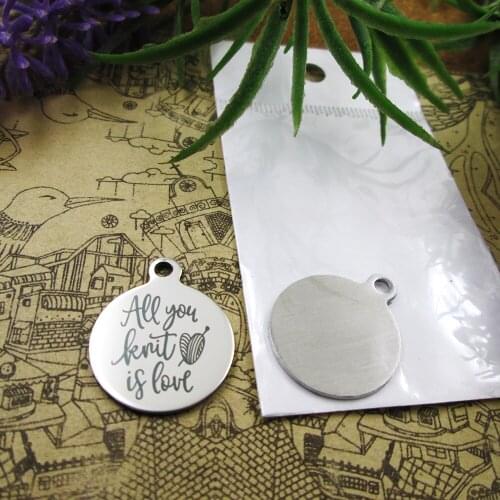 10pcs--"All you knit is love version 2"stainless steel charms 5 styles for choosing DIY Charms for necklace bracelet