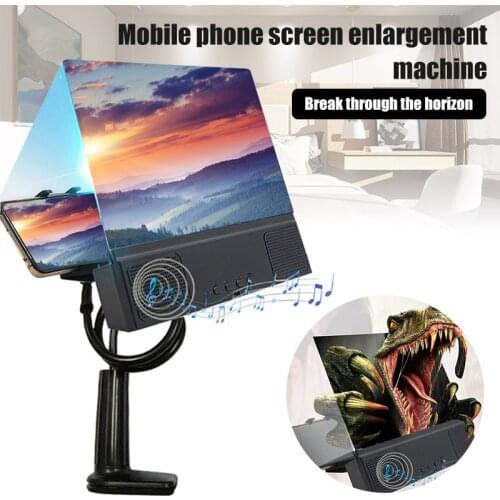12Inch High Definition Projection Phone Holder Screen Magnify Bracket with Bluetooth Speaker 3D HD Phone Screen Magnifier