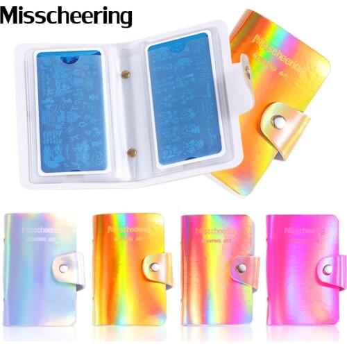 20slots Empty Nail Art Stamp Plate Stamping Plates Holder Storage Case Laser Colorful Nail Stamp Template Bag Organizer Manicure