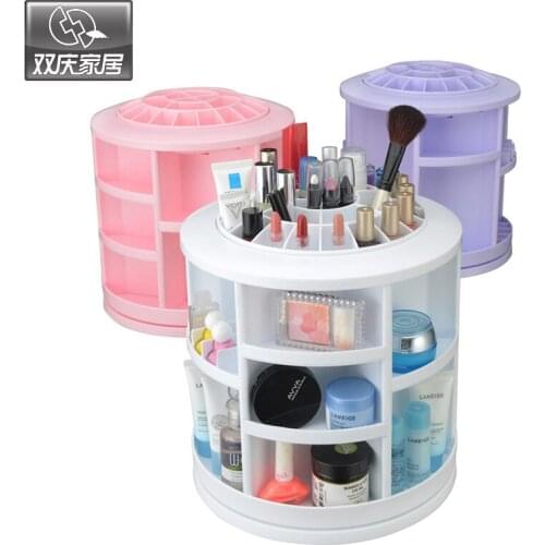 2016 Limited Plastic Cosmetic Storage Box 360 Degree Rotation Makeup Organizer Boxes Cosmetics Receive A Case Bins
