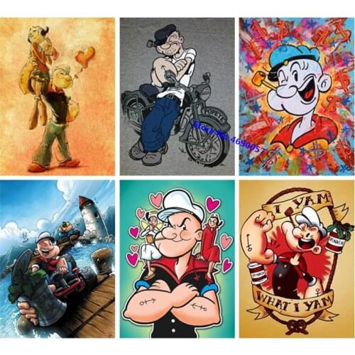 5D Diamond Painting Popeye Diamond Mosaic Cartoon Diamond Embroidery Full Set DIY Diamond Embroidery Beaded Embroidery