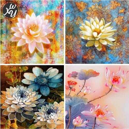 5D Diamond Painting Lotus Flower Diamond Mosaic Flower Diamond Painting Kit Diy Cross Stitch Kits Accessories Art for Home Decor