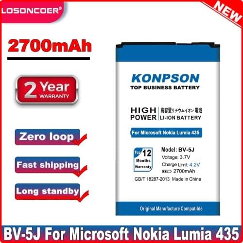 2700mAh BV-5J Mobile Phone Battery For Microsoft Nokia Lumia 435 Battery 532 RM1069 1071 Phone