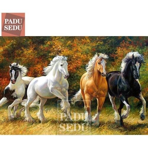 Diamond Painting Horses Running Full Drill Square Cross Stitch Diamond Embrooidery Horse Crystal Beads Animals Art Handwork Gift