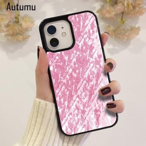 Phone Case for iPhone 12 mini X XS XR 11 Pro Max SE 2020 5 6S 7 8 Plus Samsung Galaxy S8 S9 S10 S20 S21 Pink and White Cover