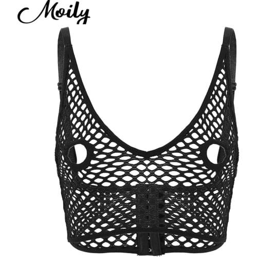 Black Summer Erotic Hollow Out Netted Bra Top Women Sexy Fishnet Lingerie Tops Bustier Bra Ladies Vest Bralette Bra Nightwear