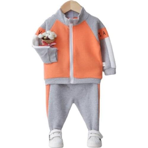Spring Autumn Children Cotton Baby Boys Girl Clothes Jacket Pants 2Pcs/sets Infant Outfit Kids Fashion Toddler Casual Tracksuits