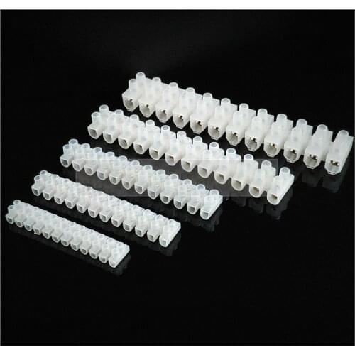 Dual Row 12 Positions 30pcs 3A 5A 10A Screw Terminal Electric Barrier Strip Block Terminal Blocks Plastic terminal block connect