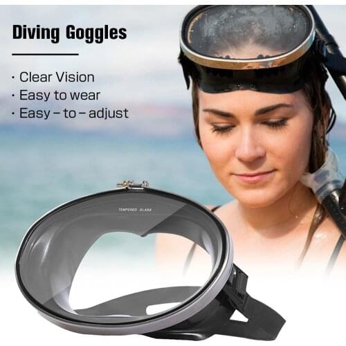 HD Tempered Glass Stainless Steel big Frame Diving Equipment Mask Swimming Goggles Snorkeling Adults Swimming Accessories