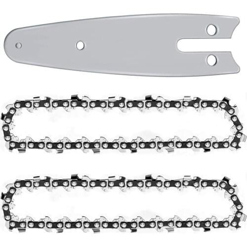 Wear Resistance 4 Inch Mini Chain Saw Chain and Mini Chainsaw Bars Set for 4 Inch Mini Cordless Handheld Electric Chainsaw
