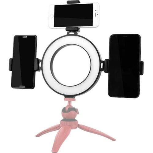 KOLIVAR Selfie LED Ring Light for Phone Live Makeup Photography With Cellphone Holder for iPhone 7 8 Xs Max Android Smartphone