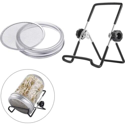 Stainless Steel Seed Sprouting Screen Lids Covers Filters With Bracket Seed Sprouter Germination Cover Filter Lids For
