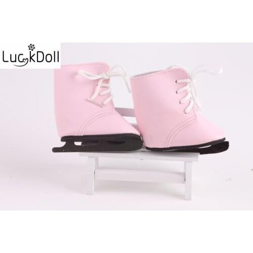 Doll Shoes Pink Ice Skates For 18 Inch American&43Cm Baby New Born Doll Our Generation , For Baby Birthday Festival Gift