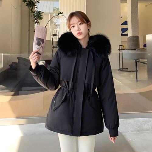 ISENMAL Women Winter Coat Warm Fur Thick Jacket Fashion Short Hooded Parkas Coat Winter Jacket Women Office Lady Streetwear