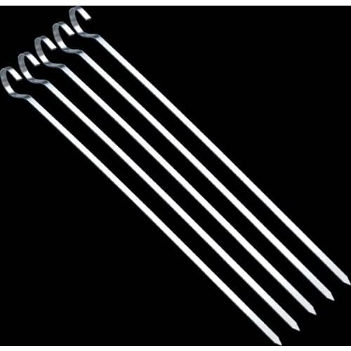 Resuable Stainless Steel Barbecue Skewers BBQ Needle Grill Shish Kabob Sticks Flat Meat Tools BBQ Forks Accessories 30cm/11.81"